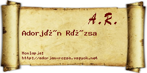 Adorján Rózsa névjegykártya