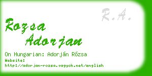 rozsa adorjan business card